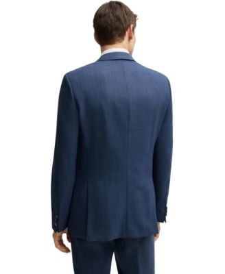 Men's Patterned Stretch Wool Slim-Fit Three-Piece Suit