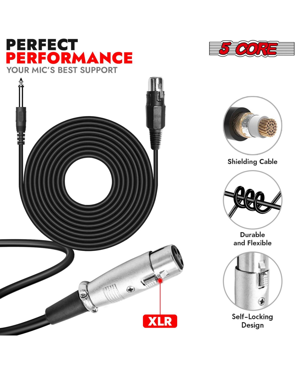 5 Core Microphone Xlr Dynamic Karaoke Singing Handheld Microfono Professional Vocal Dj Music Mic