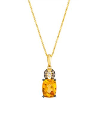 Le Vian - Citrine (1.90 ct. t.w.), Vanilla and Chocolate Diamonds Pendant Necklace (0.12 ct. t.w.) in 14K Honey Gold