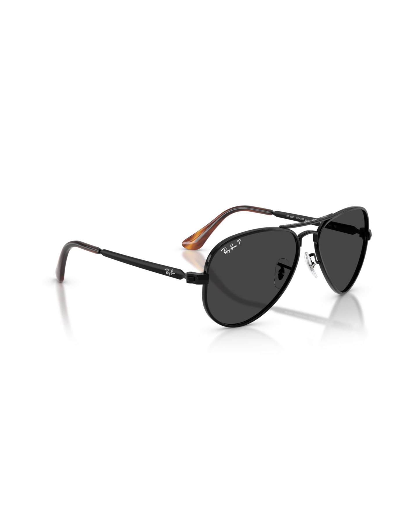 Солнцезащитные очки Ray-Ban Unisex Polarized Sunglasses, Aviator Max RB3925, цвет: Чёрный — фото 2