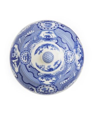 Blue Italian Gothic Castle Ginger Jar