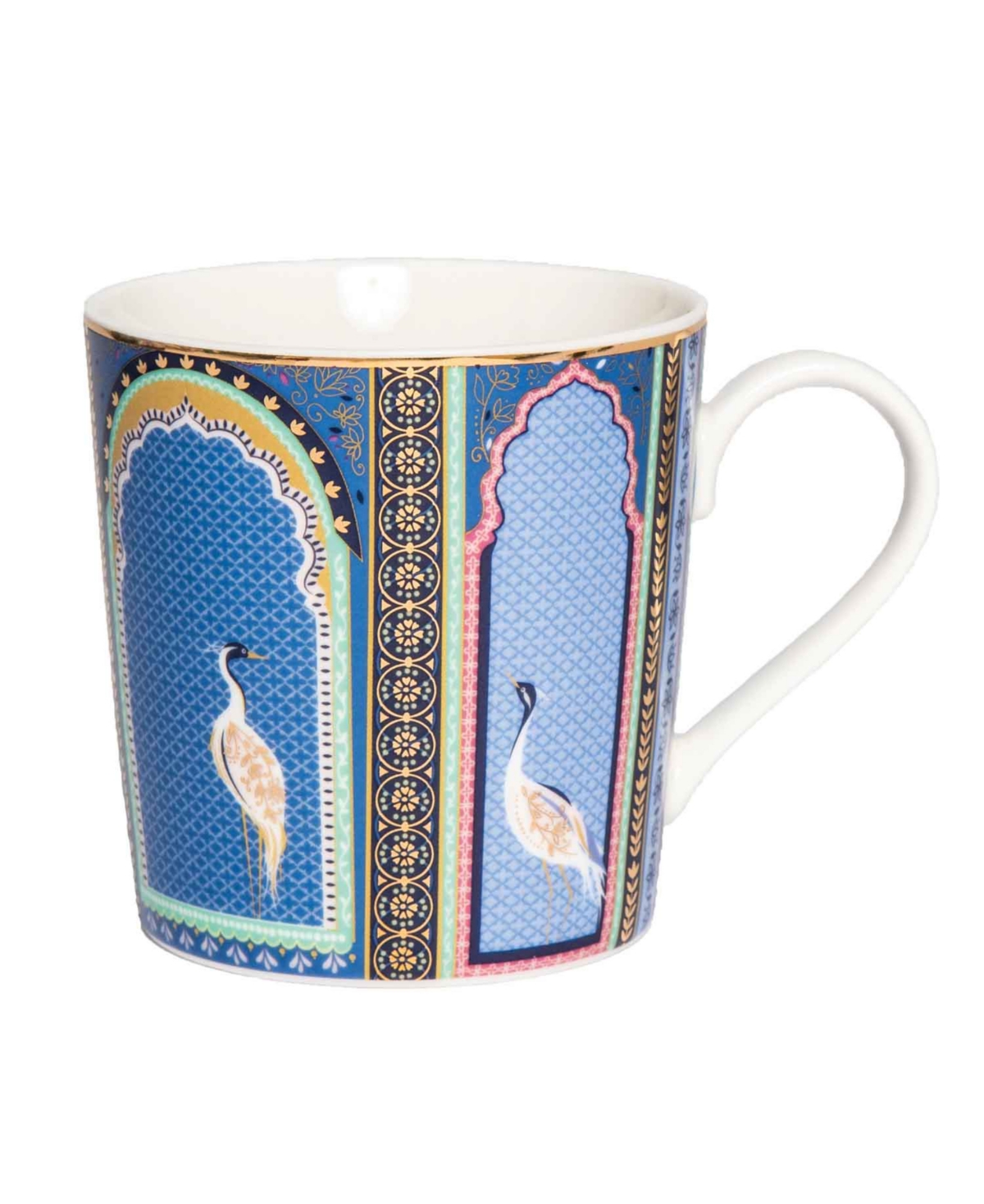 Portmeirion Sara Miller India Assorted Mugs, Set of 4, Service For 4