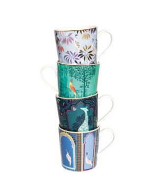 Sara Miller India Assorted Mugs, Set of 4