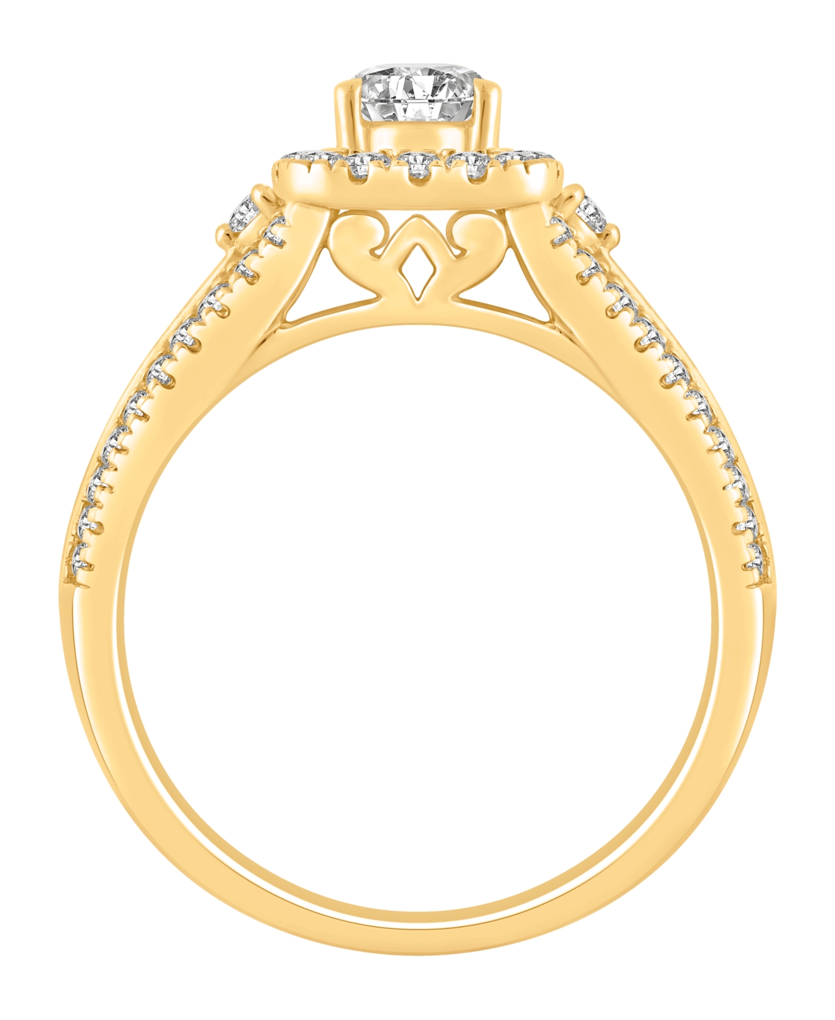 Macy's Diamond Halo Engagement Ring (1 ct. t.w.) in 14K Yellow Gold