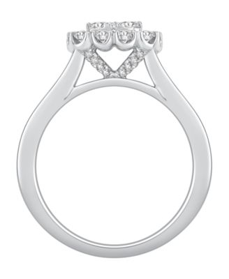 Diamond Square Cluster Ring (1-1/4 ct. t.w.) in 14k White Gold