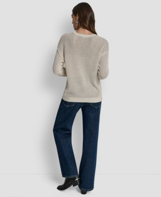 Petite Long-Sleeve Crew Neck Sweater