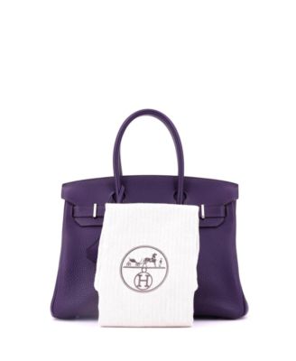 Birkin 30 Handbag Purple Togo with Palladium Hardware