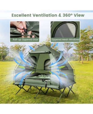 5-in-1 2-Person Foldable Outdoor Camping Tent Cot with Air Mattress and Sleeping Bag