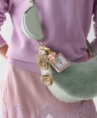 Crinkle Patent Leather Stacked Rose Bag Charms