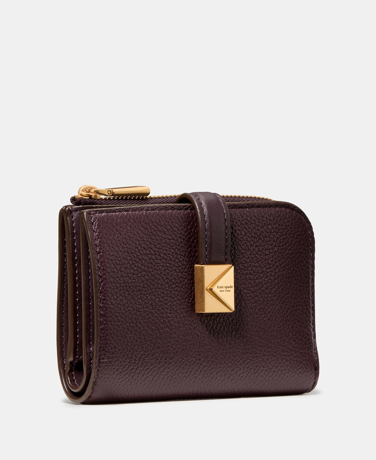 Kate Spade Deco Small Compact Wallet In Burgundy