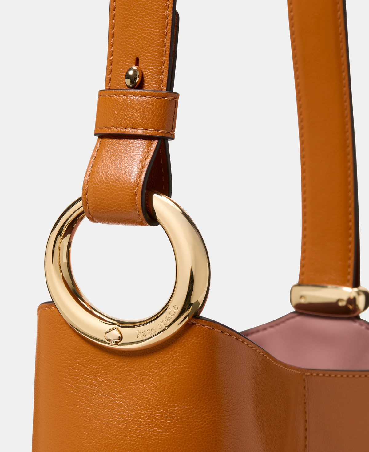 Kate Spade Halo Fine Grain Leather Mini Bucket In Orange