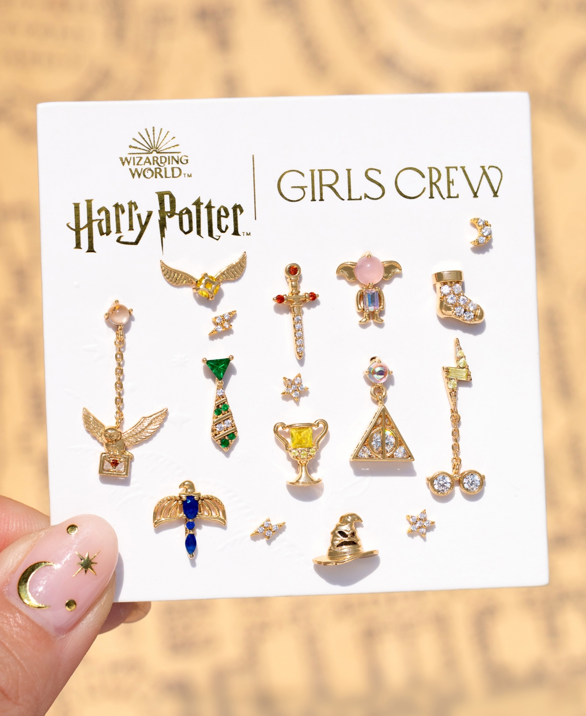 Girls Crew Harry Potter Deathly Hallows Crystal Earrings