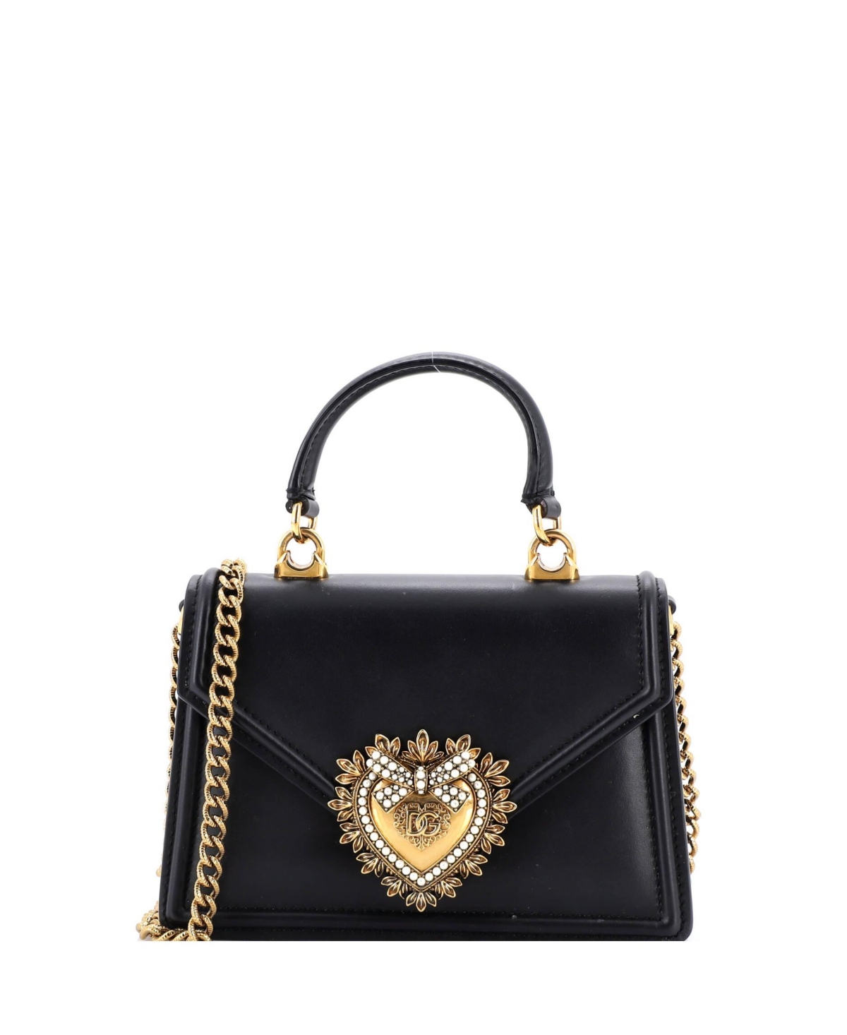 Pre-Owned Dolce & Gabbana Small Devotion Top Handle Bag Leather