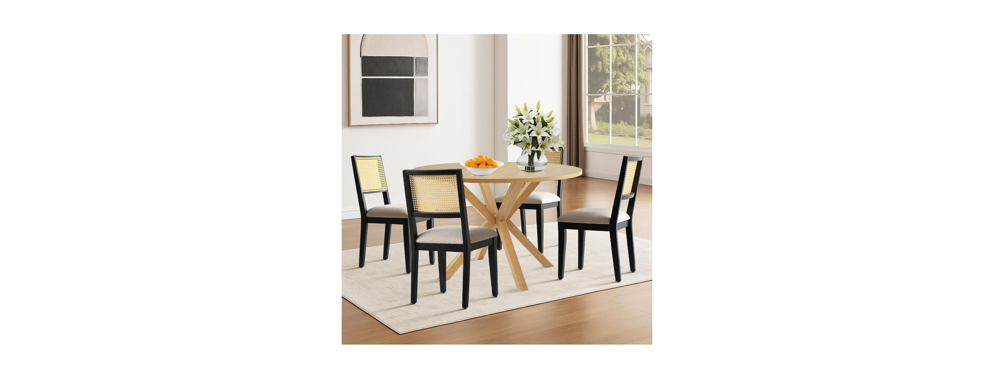 Maison Boucle 5-Piece Round Dining Set for Small Kitchen or Room