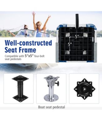 Set of 2 Folding Low Back Fishing Boat Seat with Stainless Steel Screws