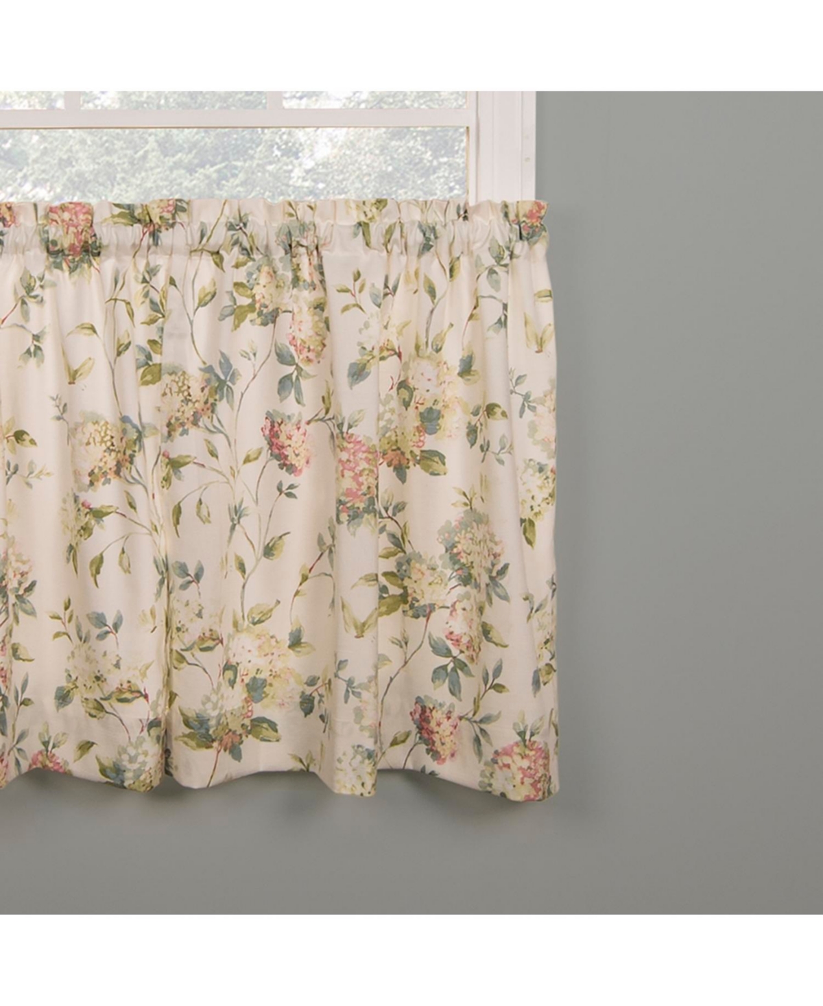 Ellis Curtain Abigail Design Printed Room Darkening Window Rod Pocket Pair Set With 2 Tiers - 2-Piece - 56x24", Multi