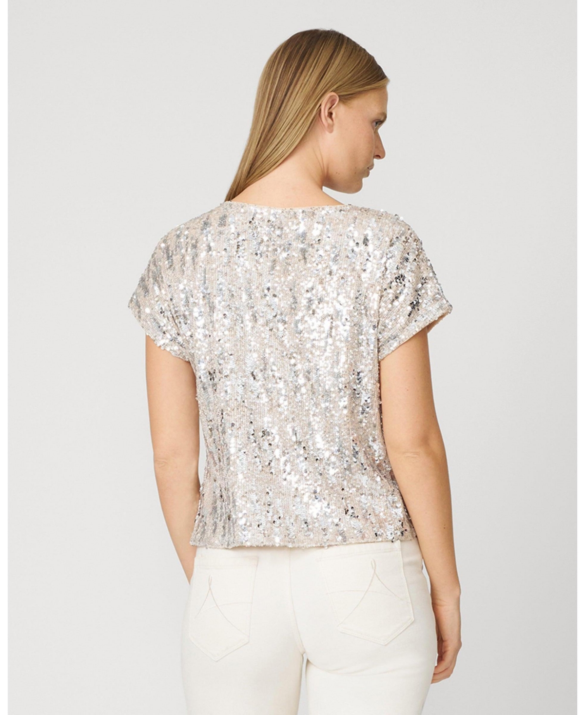 Cable & Gauge Women's Cluster Sequin Easy Tee