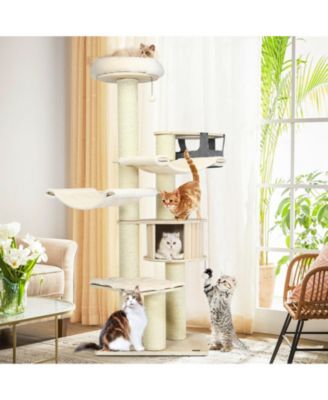 77.5-Inch Cat Tree Condo Multi-Level Kitten Activity Tower with Sisal Posts