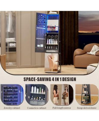 15.94'' Freestanding Jewelry Armoire with Spacious Storage