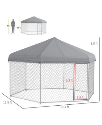 13.4' x 11.5' x 8.8' Dog Kennel Outdoor W/ Waterproof Roof