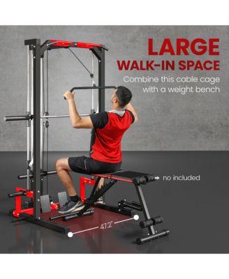 Smith Machine, Multi-Function Power Cage with Lat Pull Down System