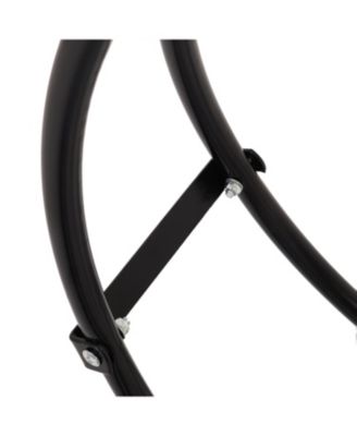 Outdoor Heavy-Duty Steel Firewood Log Hoop Storage Rack with Weather-Resistant PVC Log Hoop Cover