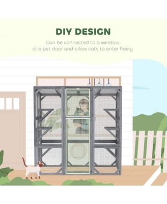 Catio Outdoor Cat Enclosure for 1-3 Cats, 59" x 28" x 60",