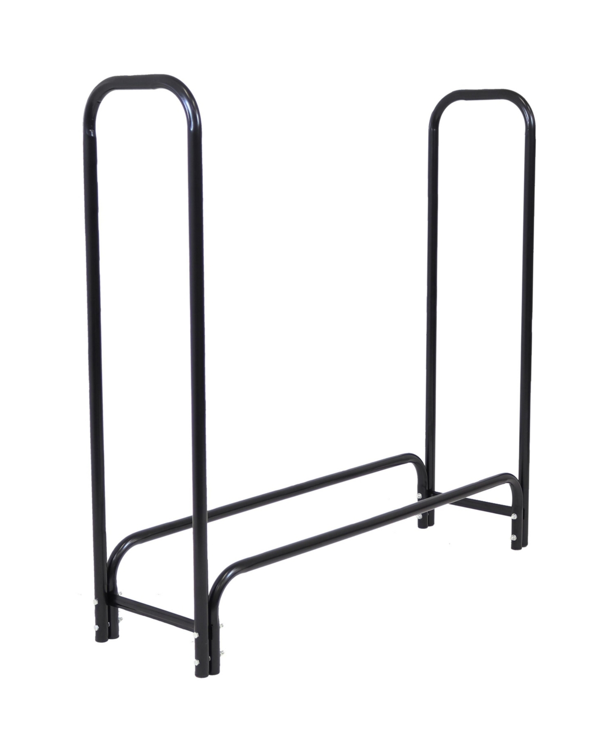 Sunnydaze Decor 4 ft Powder-Coated Steel Firewood Log Rack with Black Cover