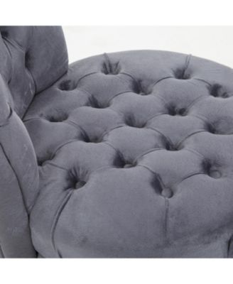 Retro Button-Tufted Royal Design High Back Armless Chair w/Thick Padding