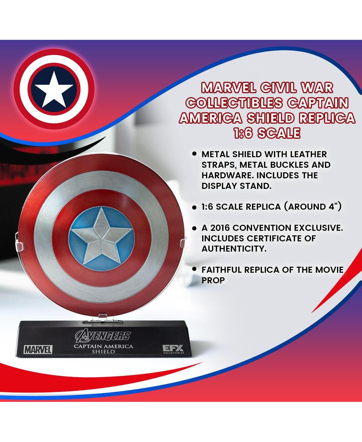 Marvel Civil War Collectibles Captain America Die Cast Shield Replica, 1:6 Scale Replica (4 inches)
