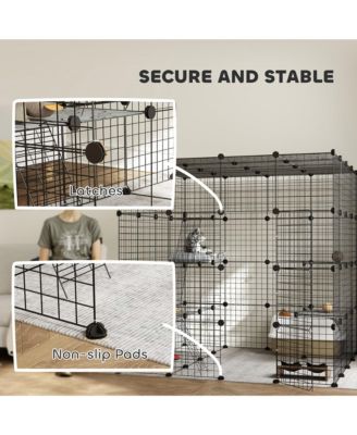 4-Tier Large Cat Cage, 55" DIY Cat Playpen with Platforms,