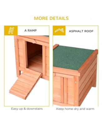 Wooden Rabbit Hutch 20'' Pet Habitat Cages Bunny Small Animal House New