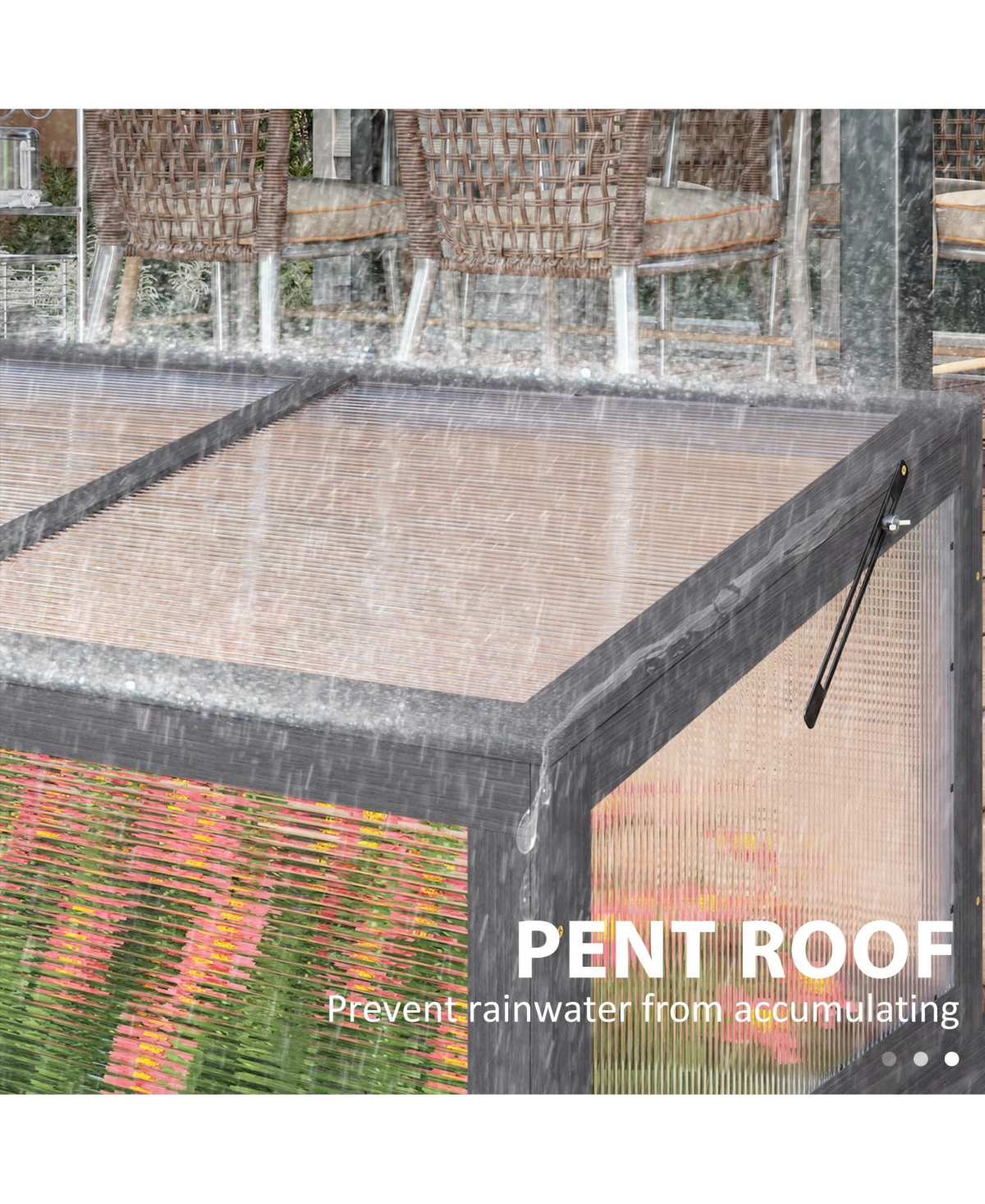 Outsunny Raised Garden Bed with Wooden Cold Frame, 41" x 22.5" x 28.25"