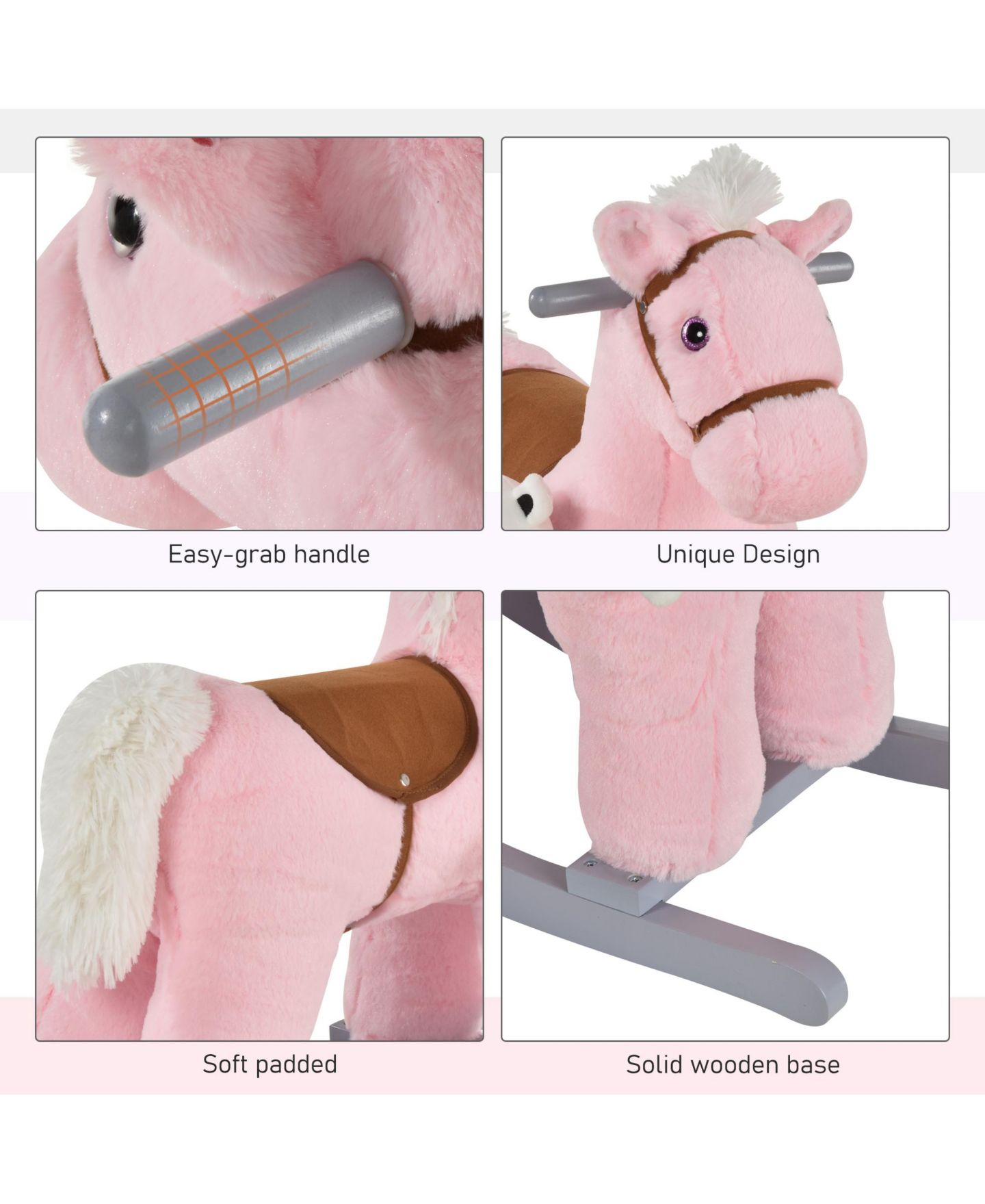 Детская мягкая игрушка Qaba Dinosaur Plush Rocking Horse, 66-lb. Capacity, Ages 3+ — фото 6