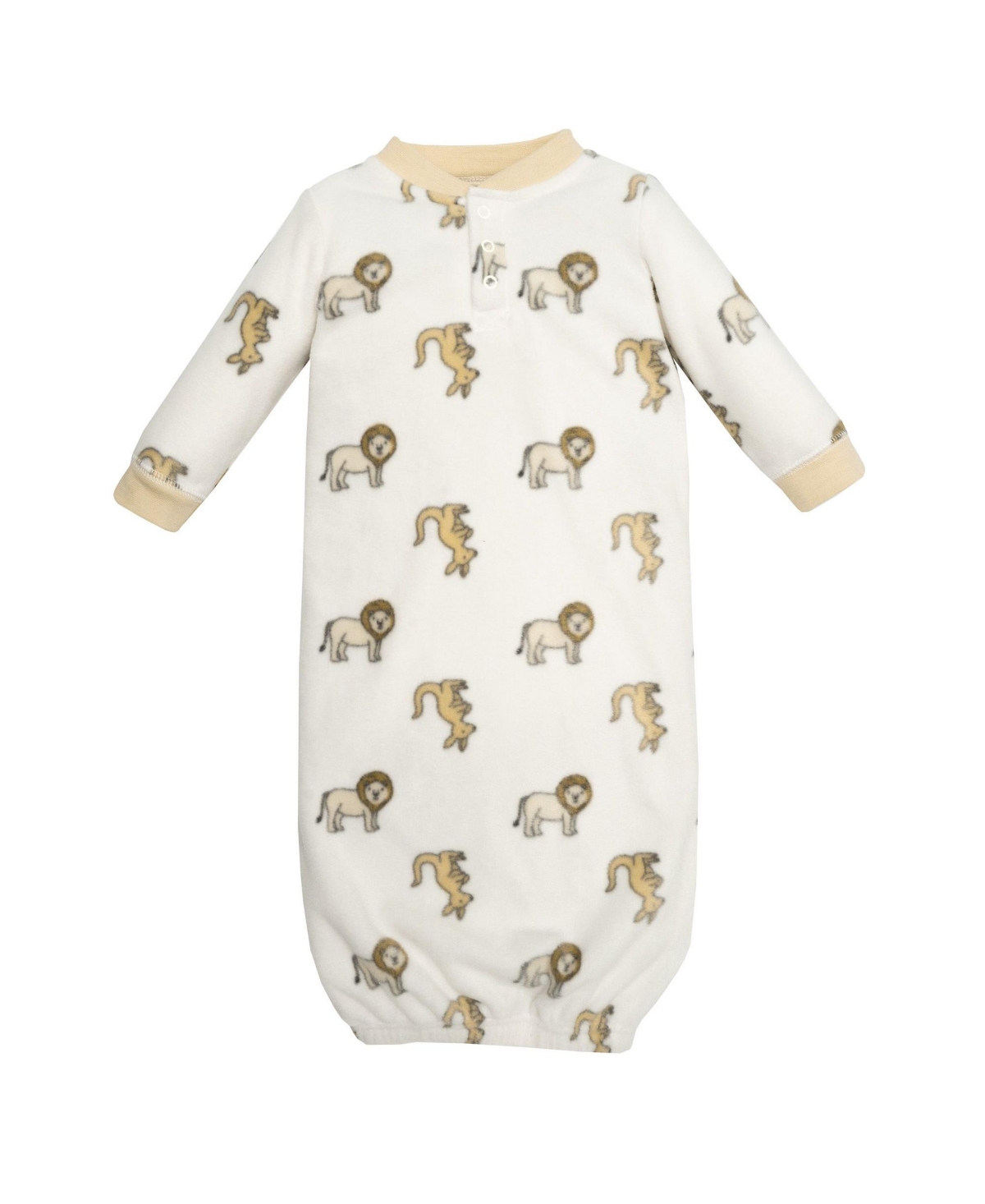Hudson Baby Baby Boys Hudson Fleece Gowns, Kangaroo Neutral, 0-6 Months
