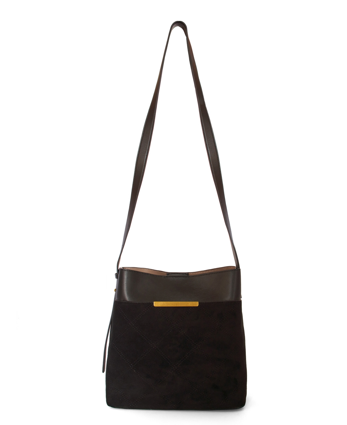 Like Dreams Midnight Quilted Suede Small Tote Bag In Black