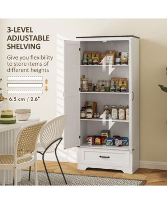 72" Farmhouse Pantry Cabinet, Kitchen Pantry Cabinet