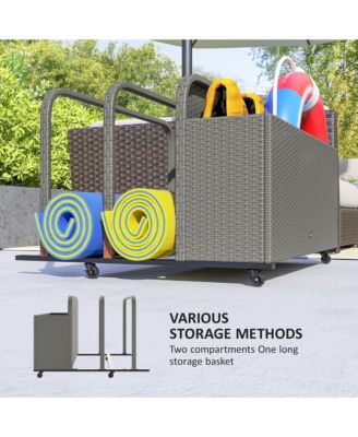 Wicker Pool Float Storage Organizer, Pool Float Holder, Mixed