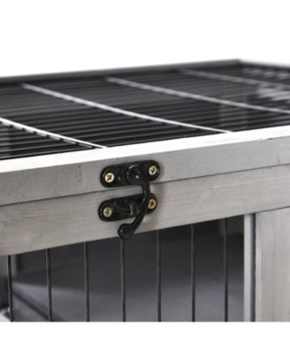 Rabbit Hutch Indoor Small Animal House w/ Pull Out Tray Casters Ramp