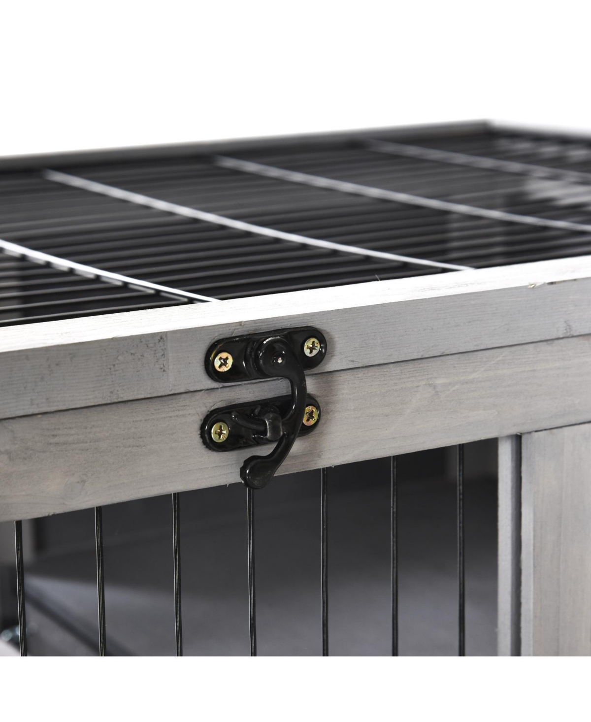 PawHut Rabbit Hutch Indoor Small Animal House w/ Pull Out Tray Casters Ramp