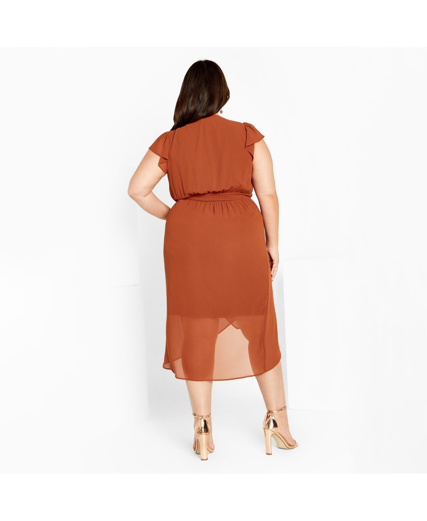 Женское платье CITY CHIC Plus Size Wrap Swing, цвет: Медовый — фото 2