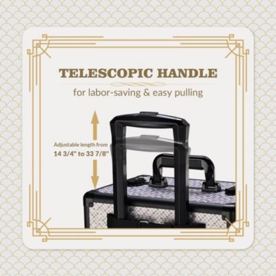 Rolling Makeup Train Case 4in1 Professional Travel Art Deco Graphite