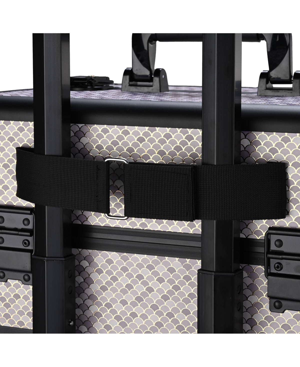 Byootique Rolling Makeup Train Case 4in1 Professional Travel Art Deco Graphite