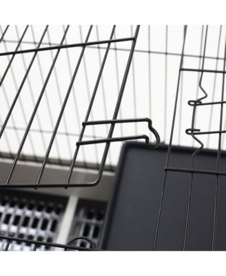 2-Level Small Animal Cage with Wheels, Tray, Platform, Ramp,