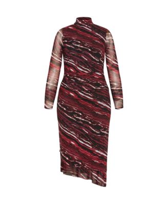 Plus Size Mesh Miranda Print Dress