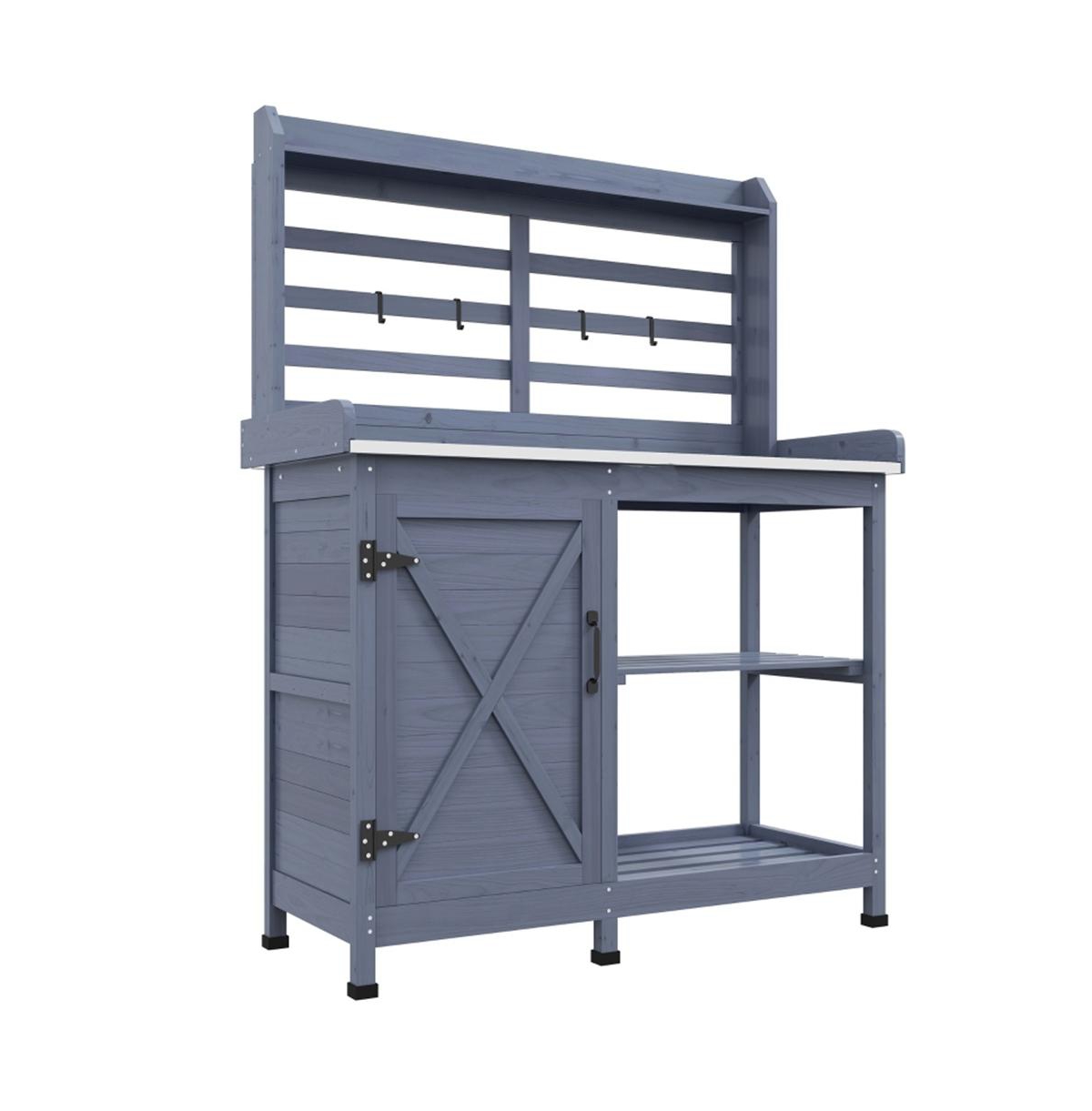 Durable Garden Workbench with Open Storage for Tools and Plants