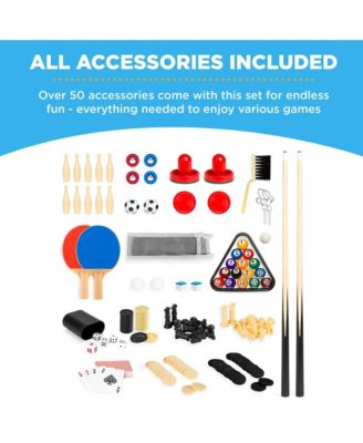 2x4ft 10-in-1 Combo Game Table Set w/ Hockey, Foosball, Pool, Shuffleboard, Ping Pong