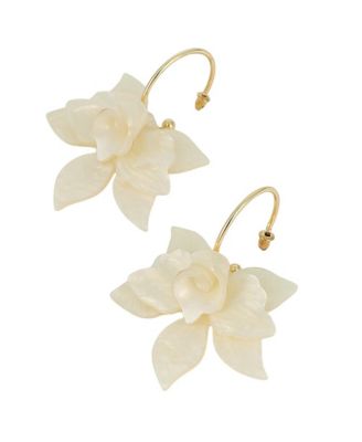 Women's The La-Flora Hoop Earrings - Ivory White & California Gold
