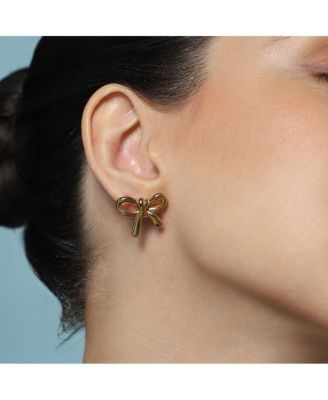 Women's The Bow-Knot Stud Earrings - California Gold