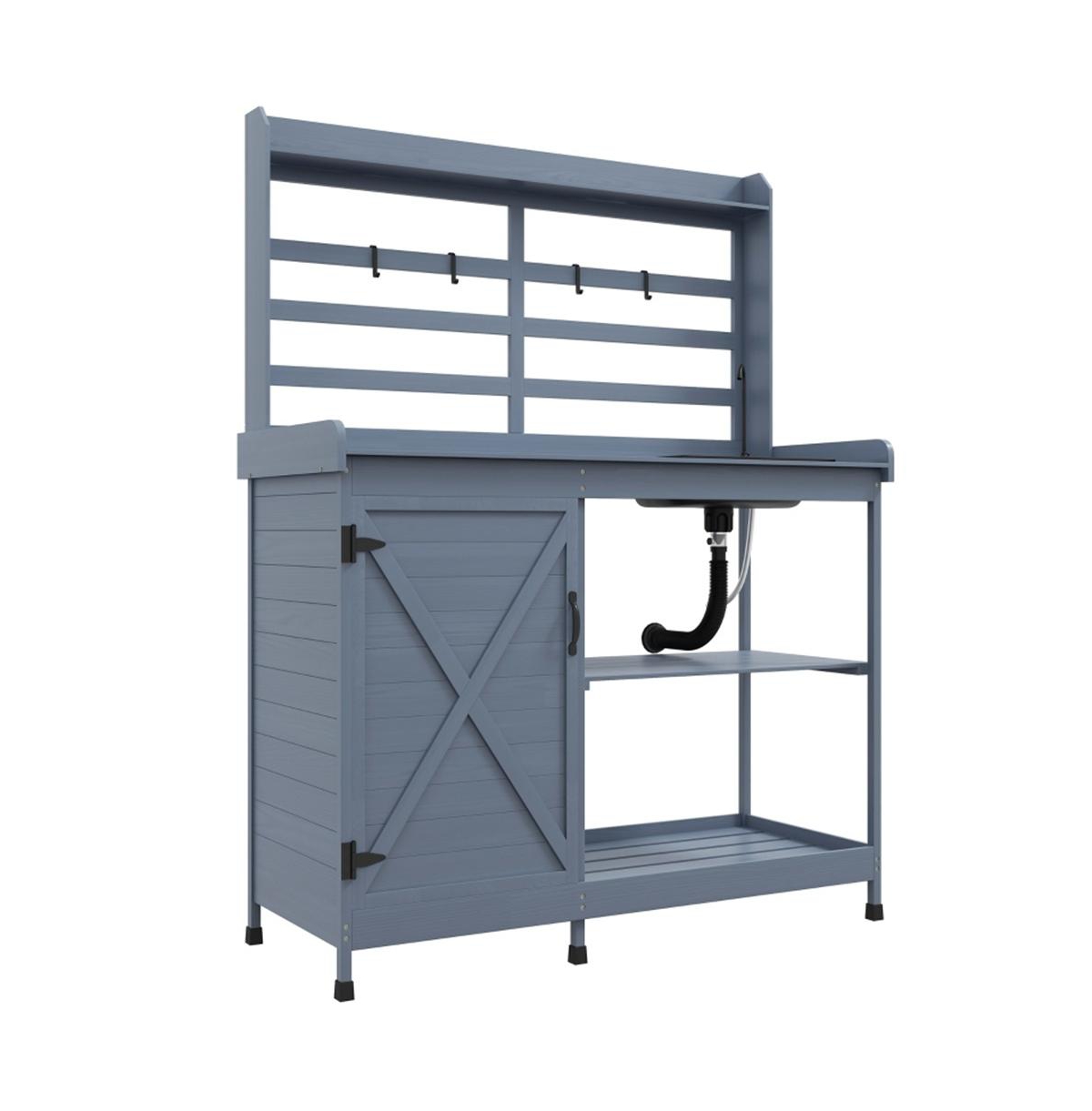 Sturdy Garden Work Bench with Open Shelf Storage